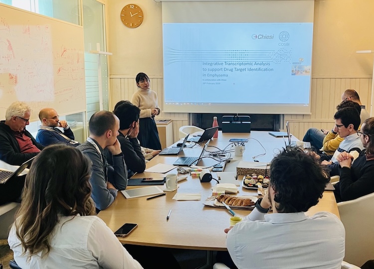 Pranami Bora presenting her work at the internal talk and COSBI staff attending