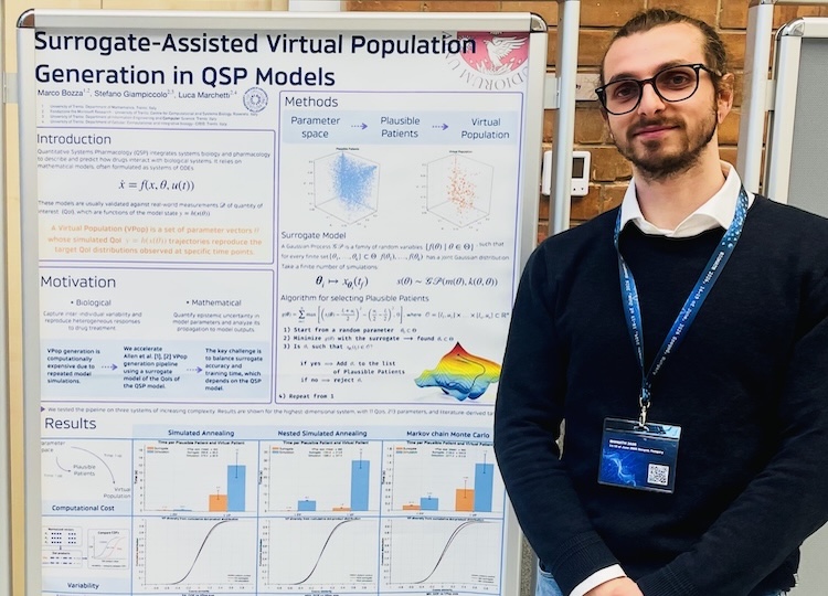 Marco Bozza presenting his poster at Biomath 2026