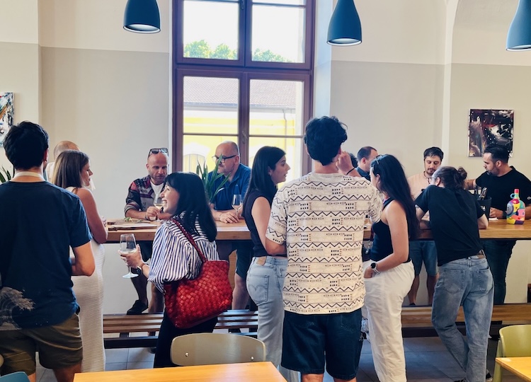 Cosbi's team enjoying summer aperitif