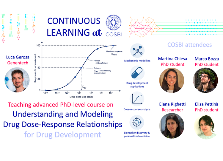 Slide showing the course details, cosbi attendees pictures and the teacher